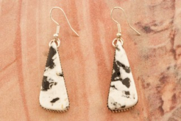 Genuine White Buffalo Turquoise Sterling Silver Earrings
